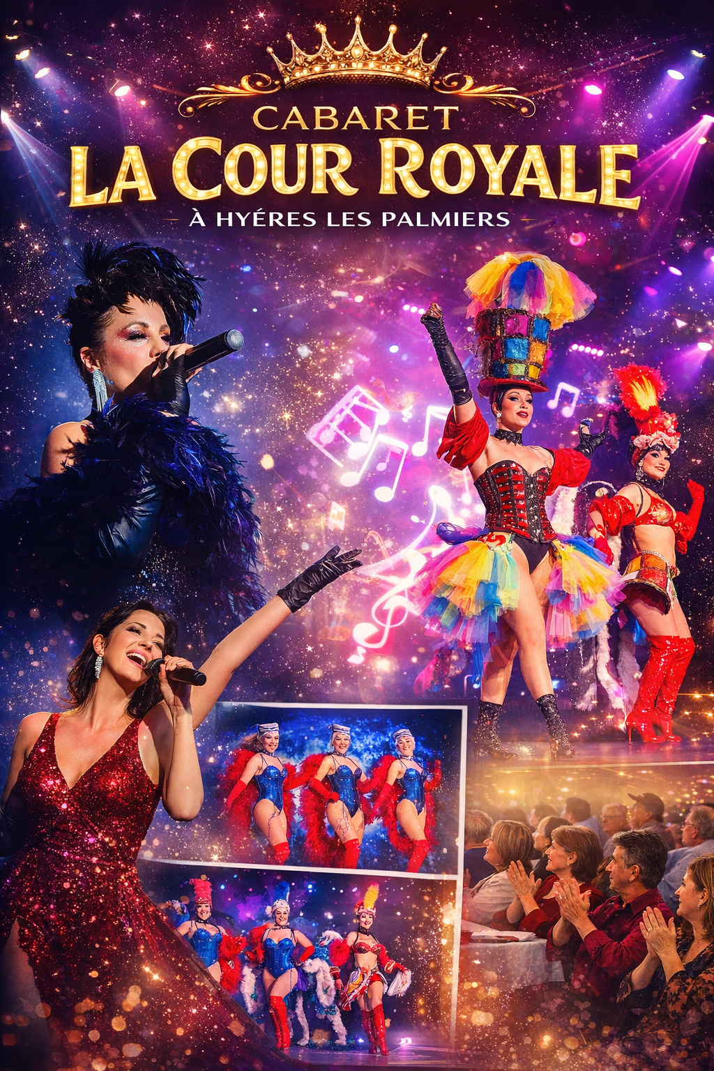 Affiche du Cabaret La Cour Royale à Hyères, artistes et costumes de revue